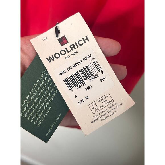 NWT Woolrich Women's The Wooly Scoop Logo Long Sleeve Tee Red Size M - Picture 6 of 8